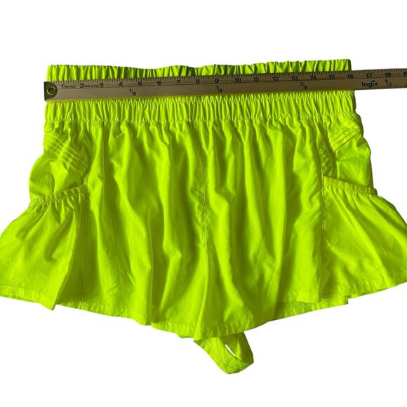 FP Movement The Way Home Shorts Neon Yellow Large Lined Active Running Gym - Picture 11 of 13